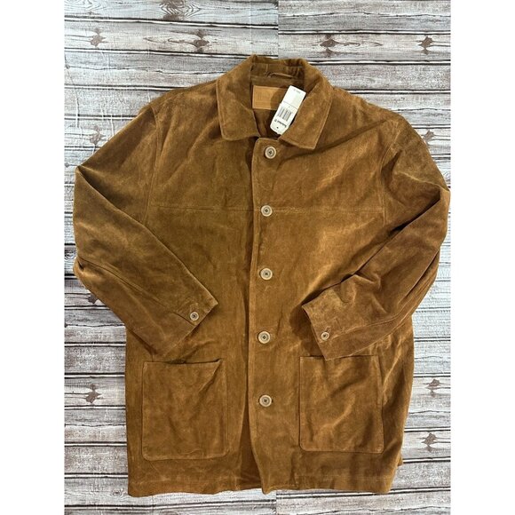 Timberland suede leather jacket Brown sz L NWT $499 vintage 1999 dead stock